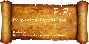 Poppovits Perjámos névjegykártya